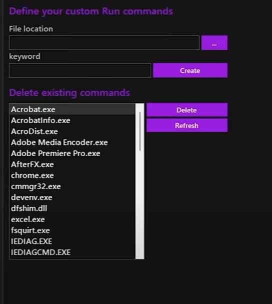 Integrator - define custom run command