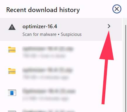 Optimizer scan for malware